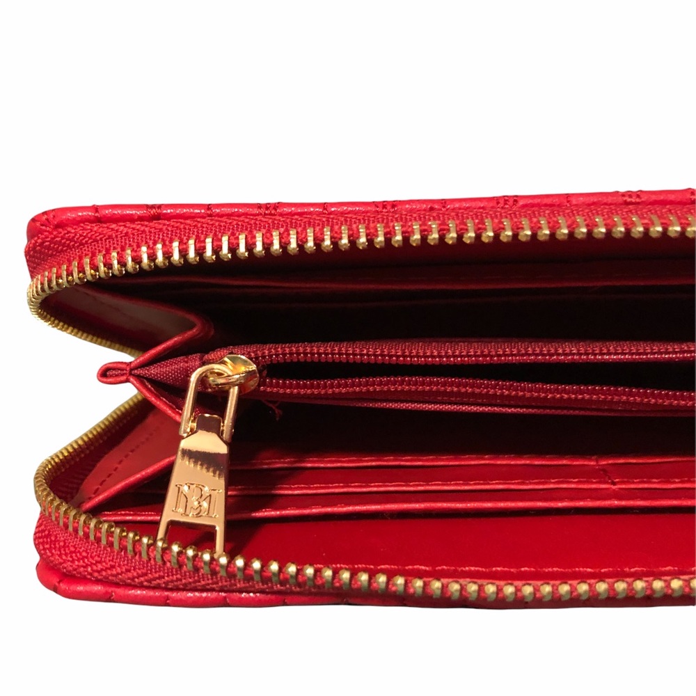 Red Braid Quilting Long Wallet / Credit Card Holder BADGLEY MISCHKA STUDIO - Picture 7 of 10